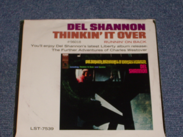 画像: DEL SHANNON - THINKIN' IT OVER / 1968 US ORIGINAL 7" SINGLE With Picture Sleeve  