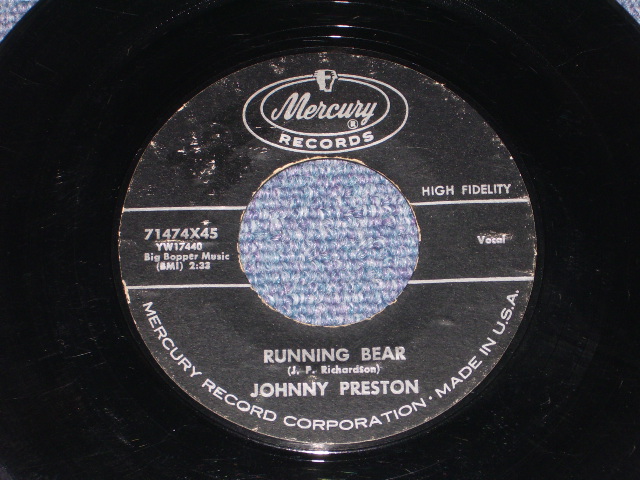 画像1: JOHNNY PRESTON - RUNNING BEAR / 1959 US ORIGINAL 7" SINGLE  
