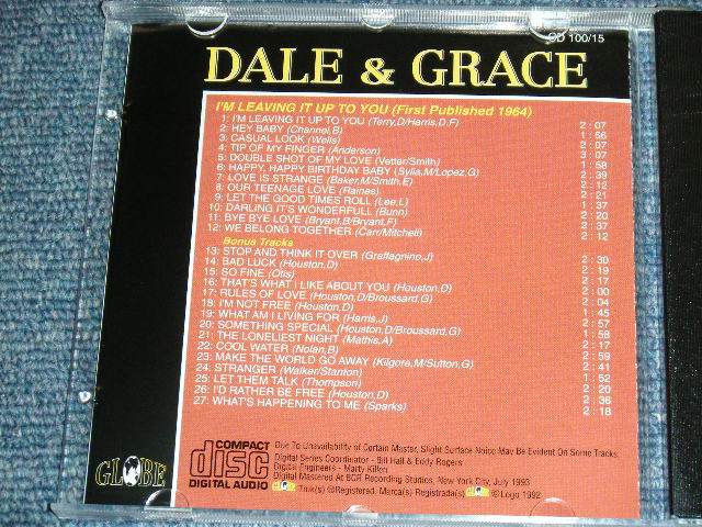 画像: DALE & GRACY - I'M LEAVING IT UP TO YOU ( ORIGINAL ALBUM + BONUS TRACKS ) / 1992 US ORIGINAL Brand New CD  