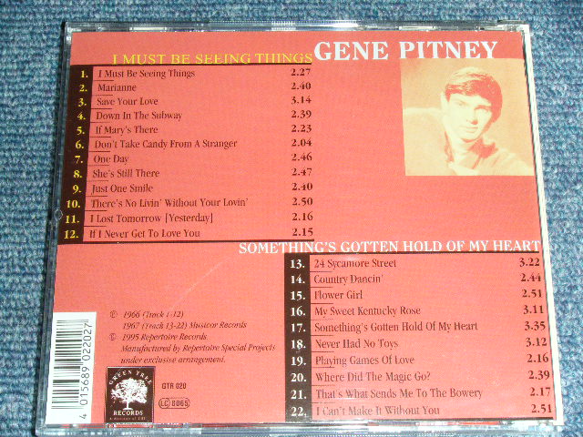 画像: GENE PITNEY - I MUST BE SEEING THINGS & SOMETHING'S GOTTEN HOLD OF MY HEART ( 2 in 1 ) / 1995 GERMAN  BRAND NEW CD 