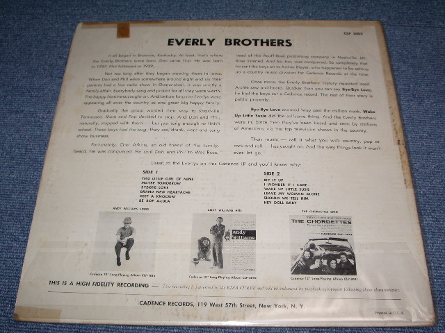 画像: The EVERLY BROTHERS - The EVERLY BROTHERS (1st DEBUT ALBUM ) (Ex-/Ex++ EDSP, TAPE SEAM) / 1958 US AMERICA ORIGINAL MONO Used LP  
