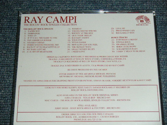 画像: RAY CAMPI - THE ROLLIN' ROCK SINGLE COLLECTION / 1996 SWITZERLAND ORIGINAL Brand New CD
