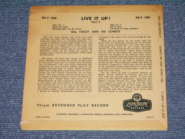 画像: BILL HALEY and his COMETS - LIVE IT UP ! / 1956 UK ORIGINAL 7" EP With PICTURE SLEEVE