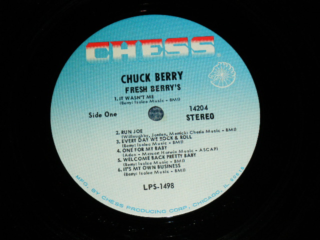 画像: CHUCK BERRY - FRESH BERRY'S ( Ex+/POOR ) / 1970's US ORIGINAL "SKY BLUE " Label Used MONO  LP 