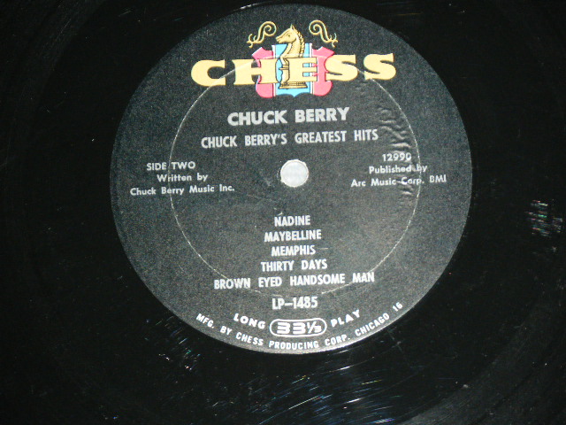 画像: CHUCK BERRY - GREATEST HITS ( VG+++,VG++/Ex+ ) / 1966 US ORIGINAL "BLACK With Silver Print & GOLD CHESS Logo On TOP Label" Used MONO LP 