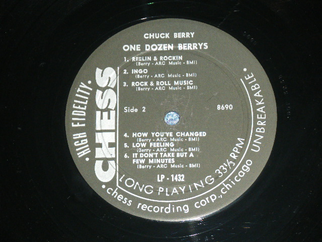 画像: CHUCK BERRY -  ONE DOZEN BERRY  ( Ex-/Ex+ )  / 1958 US ORIGINAL "HEAVY Weight & BLACK With SILVER Print" Label Used MONO   LP 