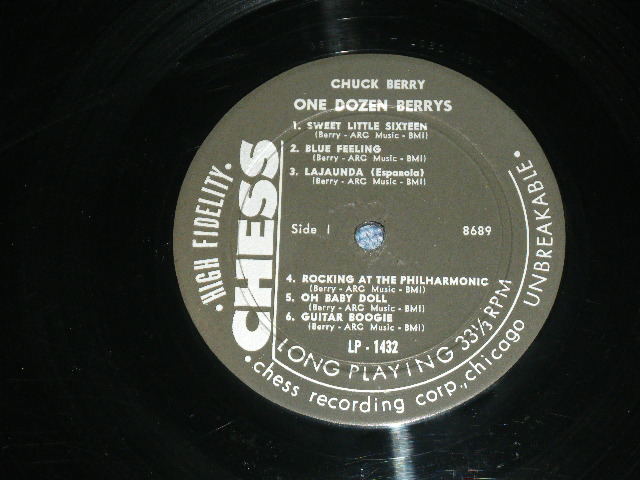 画像: CHUCK BERRY -  ONE DOZEN BERRY  ( Ex-/Ex+ )  / 1958 US ORIGINAL "HEAVY Weight & BLACK With SILVER Print" Label Used MONO   LP 