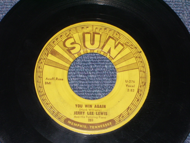 画像: JERRY LEE LEWIS - GREAT BALLS OF FIRE : YOU WIN AGAIN (  VG++/VG++ ) / 1963 US ORIGINAL White Label Promo 7" Single