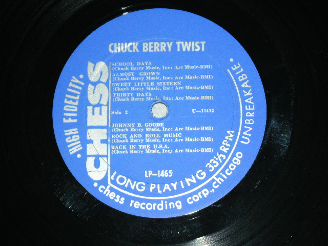画像: CHUCK BERRY -  CHUCK BERRY TWIST / 1962 US ORIGINAL "BLUE With SILVER Print" Label Used MONO   LP 