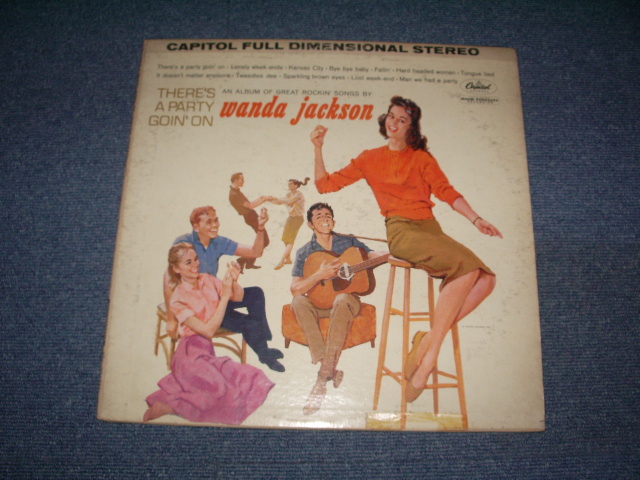画像1: WANDA JACKSON - THERE'S A PARTY GOIN' ON (Ex-/Ex++ Looks:Ex  WOBC, TAPESEAM)  / 1962 US ORIGINAL 2nd Press design Label STEREO Used  LP