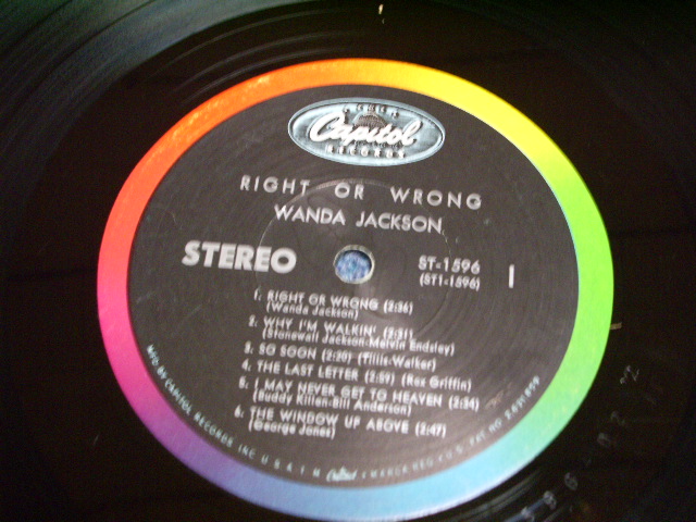 画像: WANDA JACKSON - RIGHT OR WRONG / 1961 US ORIGINAL STEREO LP