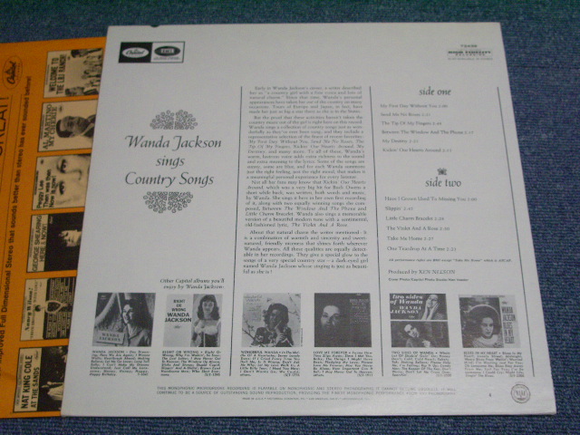 画像: WANDA JACKSON - SINGS COUNTRY SONGS/ 1966 US ORIGINAL MONO LP