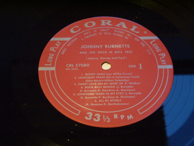 画像: JOHHNY BURNETTE and the ROCK 'N ROLL TRIO - JOHHNY BURNETTE and the ROCK 'N ROLL TRIO / RE-PRO oir REISSUE LP
