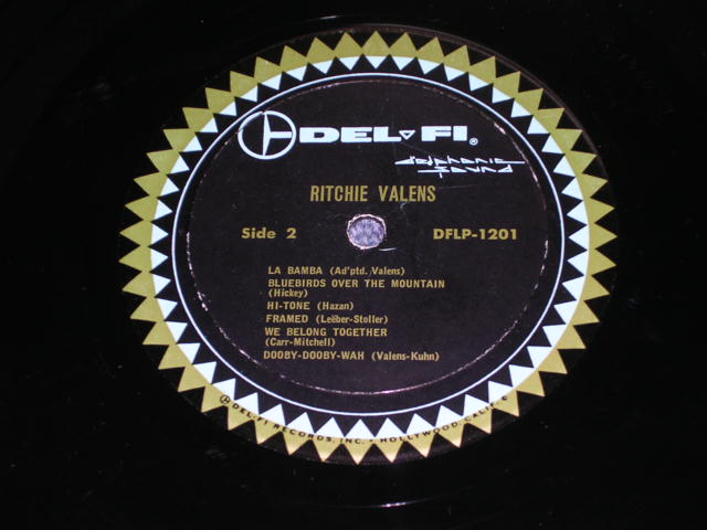 画像: RITCHIE VALENS - RITCHIE VALENS (VG++/Ex) /1960 Version US AMERICA 2nd Press "BLACK LABEL With a BLUE DIAMOND BORDER" MONO Used LP