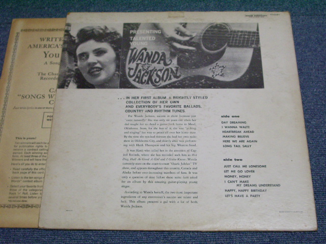 画像: WANDA JACKSON - WANDA JACKSON : Debut Album (Ex/Ex+ EDSP) / 1958 US AMERICA ORIGINAL 1st Press "BLACK With RAINBOW CAPITOL logo on Left Side Label" MONO Used LP
