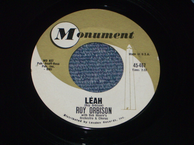 画像: ROY ORBISON - LEAH ( Ex++/Ex++ ) / 1962 US ORIGINAL 7" Single
