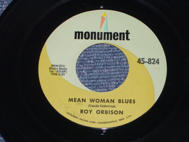 画像: ROY ORBISON - MEAN WOMAN BLUES ( Ex+/Ex++ ) / 1963 US ORIGINAL 7" Single With COMPANY SLEEVE