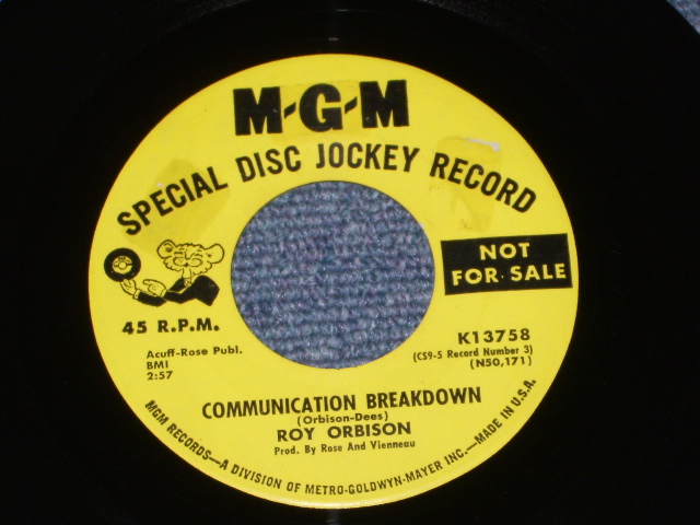 画像1: ROY ORBISON - TWINKLE TOES / COMMUNICATION BREAKDOWN / 1967 US REISSUE? COUPLING YELLOW LABEL PROMO 7" Single