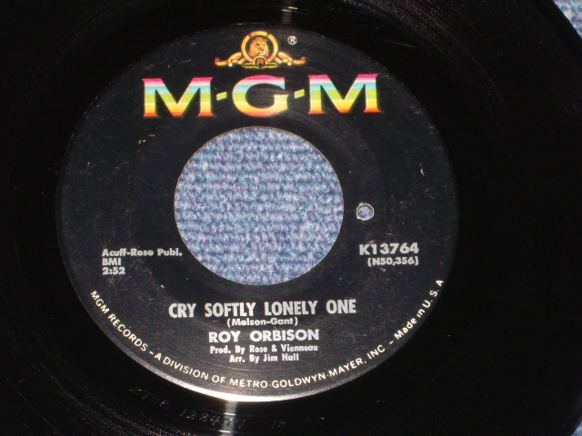画像: ROY ORBISON - CRY SOFTLY LONELY ONE / 1967 US ORIGINAL 7" Single