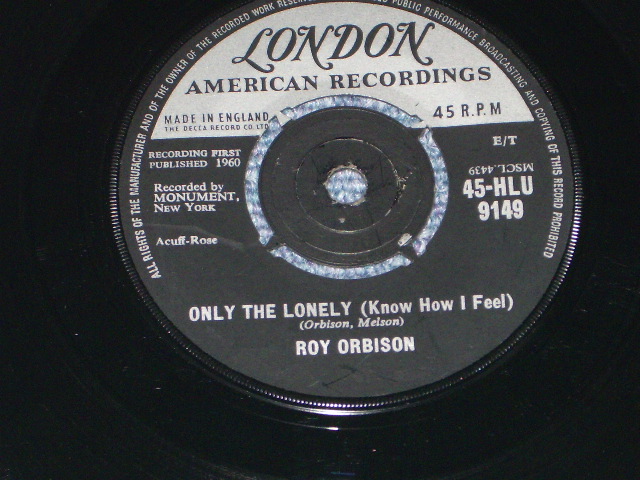 画像1: ROY ORBISON - ONLY THE LONELY / 1960 UK ORIGINAL 7" Single