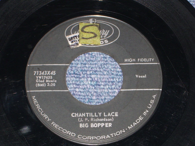 画像1: BIG BOPPER - CHANTILLY LACE / 1958 US Original 7" Single