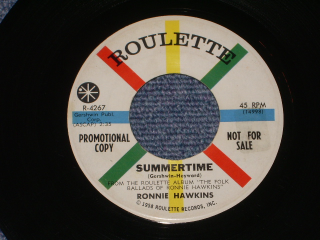画像1: RONNIE HAWKINS - SUMMERTIME ( GERSHWIN Song) / 1960 US ORIGINAL Promo 7"SINGLE