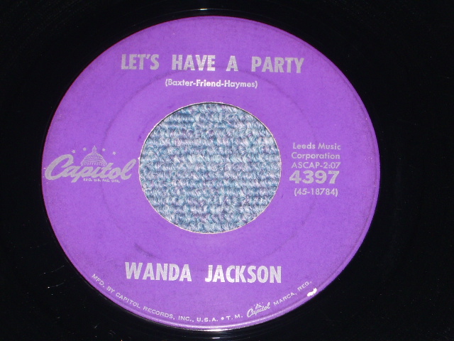 画像1: WANDA JACKSON - LET'S HAVE A PARTY / 1960 US ORIGINAL 7"Single