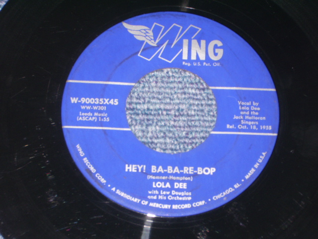 画像: LOLA DEE - HEY! BA-BA-RE-BOP / US ORIGINAL 7" Single