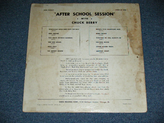 画像: CHUCK BERRY -  AFTER SCHOOL SESSION   ( E-,VG+/VG+++ )  / 1958 US ORIGINAL "HEAVY Weight & BLACK With SILVER Print" Label Used MONO   LP 