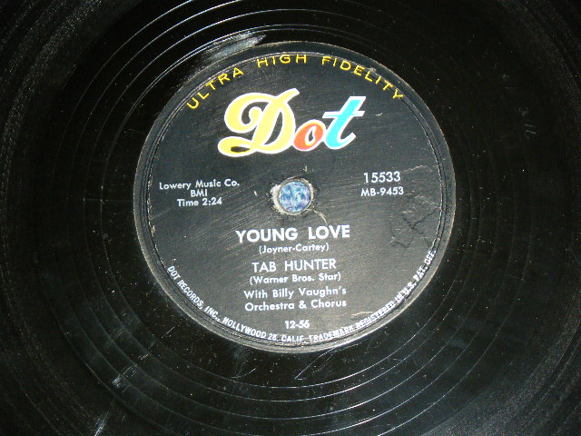 画像1: TAB HUNTER - YOUNG LOVE  / 1957 US ORIGINAL 78rpm SP 