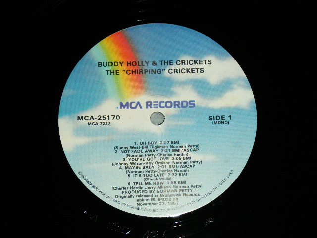 画像: BUDDY HOLLY and THE CRICKETS - THE "CHIRPING" CRICKETS / 1980's US REISSUE Used LP 