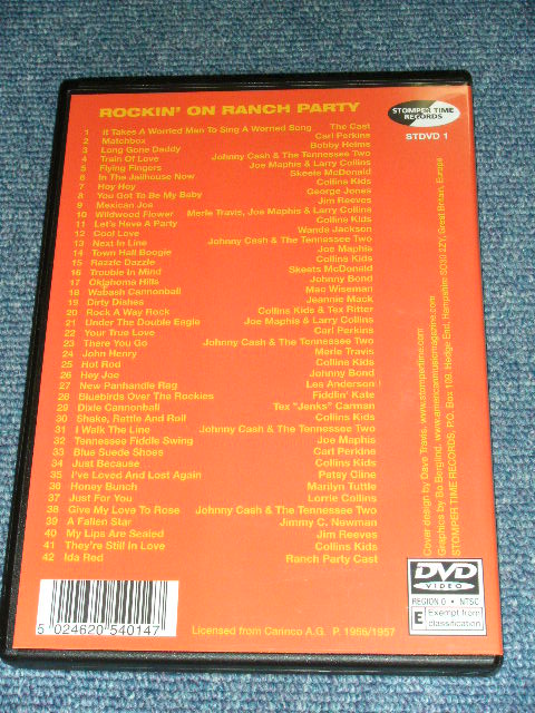 画像: VA OMNIBUS ( CARL PERKINS,JOHNNY CASH, COLLINS KIDS,WANDA JACKSON,MERLE TRAVIS, GEORGE JONES, PATSY CLINE, SKEETS McDONALD, JOE MAPHIS,BOBBY HELMS,MAC WISEMAN,JOHNNY BOND ) - ROCKIN' ON RANCH PARTY  / EU NTSC SYSTEM Brand New DVD 