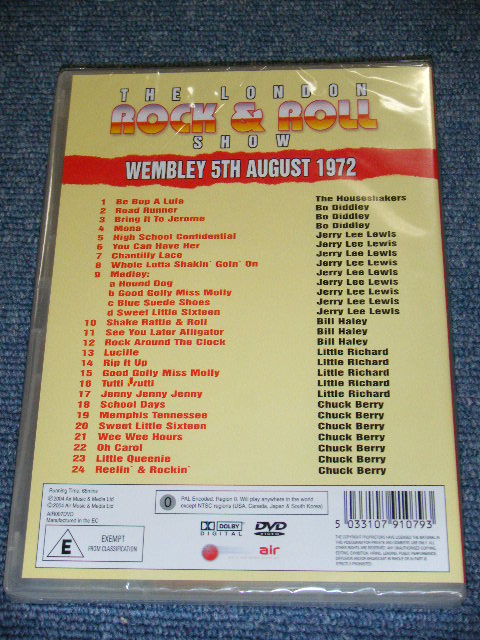 画像: VA OMNIBUS ( THE HOUSSHAKERS,BO DIDDLEY,JERRY LEE LEWIS, BILL HALEY, LITTLE RICHARD, CHUCK BERRY) -  THE LONDON ROCK & ROLL SHOW : WEMBLEY 5TH AUGUST 1972 / 2004 EU  PAL SYSTEM Brand New SEALED DVD 