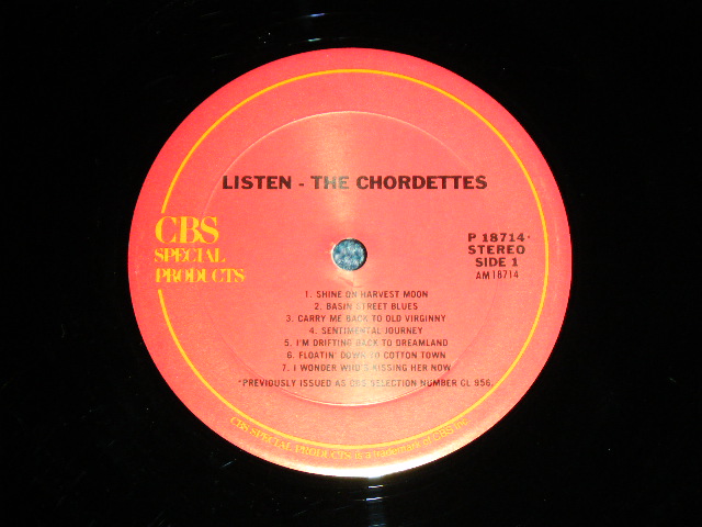 画像: THE CHORDETTES - LISTEN / 1970'S US reissue Used LP