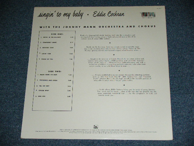 画像: EDDIE COCHRAN - SINGIN' TO MY BABY ( 10 Tracks Version ) / 1980s US REISSUE Used  LP 