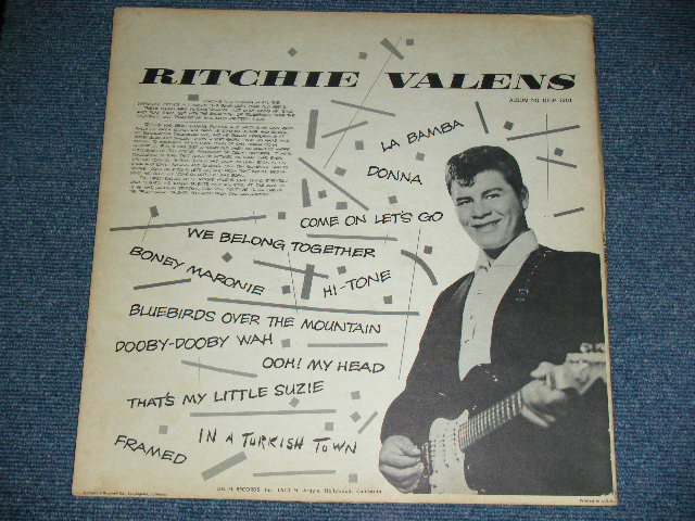 画像: RITCHIE VALENS- RITCHIE VALENCE (Ex- / Ex ) / 1959 US AMERICA ORIGINAL 1st Press "BLUE LABELS With a BLACK BORDER" Mono used LP
