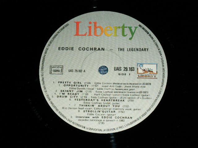 画像: EDDIE COCHRAN - THE LEGENDARY  /1980's? FRANCE ORIGINAL? Used LP 