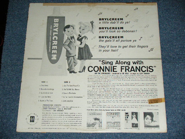 画像: CONNIE FRANCIS - SING ALONG WITH (Made in BRYLCREEM for PROMO )  / 1961 US ORIGINAL MONO Used LP 