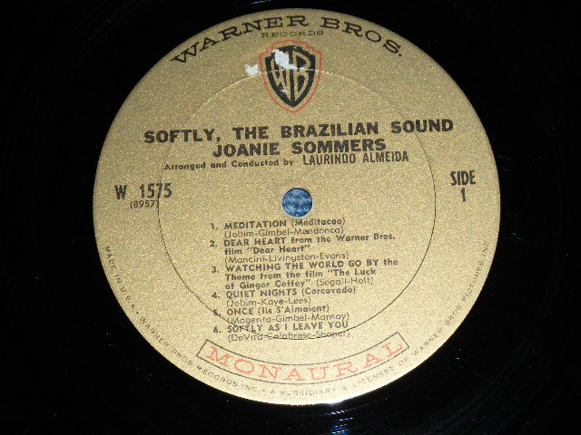 画像: JOANIE SOMMERS with LAURINDO ALMEIDA - SOFTLY, THE BRAZILIAN SOUND (VG+++/E)  / 1964 US ORIGINAL MONO Used LP