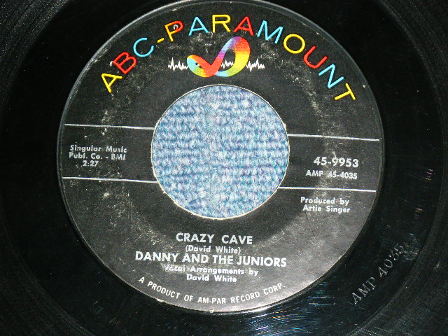 画像: DANNY and The JUNIORS - CRAZY CAVE : A THIEF (Ex++/Ex++ )   / 1958 US ORIGINAL Used 7" Single  With COMPANY SLEEVE 