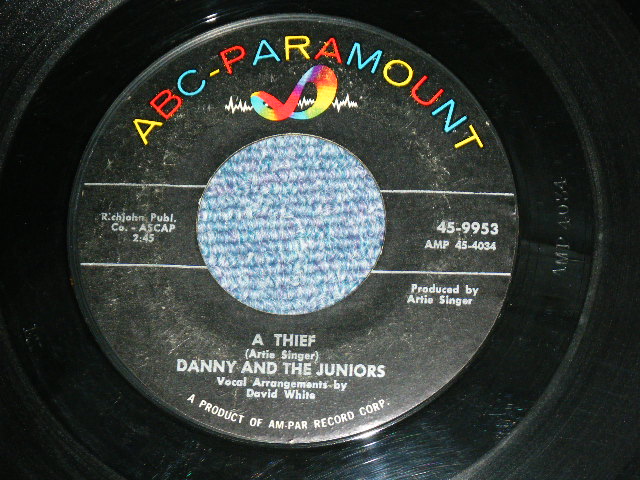 画像: DANNY and The JUNIORS - CRAZY CAVE : A THIEF (Ex++/Ex++ )   / 1958 US ORIGINAL Used 7" Single  With COMPANY SLEEVE 