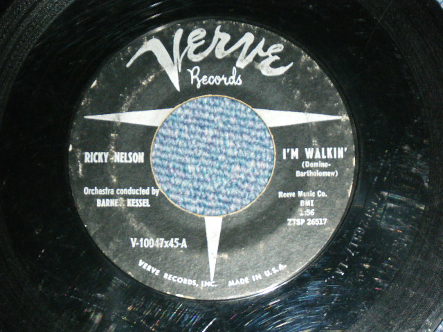 画像1: RICKY NELSON -  I'M WALKIN'  ( DEBUT SINGLE : Ex+/Ex+  ) / 1957 US ORIGINAL 1st Press Label Used 7"SINGLE 