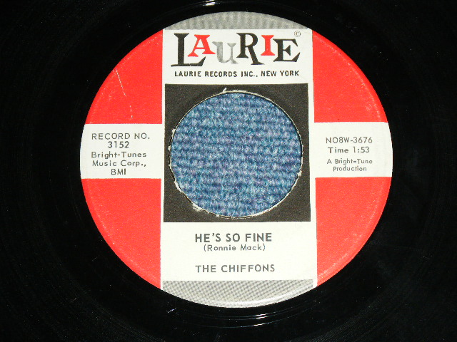 画像1: THE CHIFFONS -HE'S SO FINE ( Ex/Ex )  / 1963 US AMERICA ORIGINAL Used 7" SINGLE  
