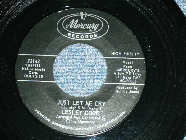 画像: LESLEY GORE  - JUDY'S TURN TO CRY / 1963 US ORIGINAL Used 7" inch Single 