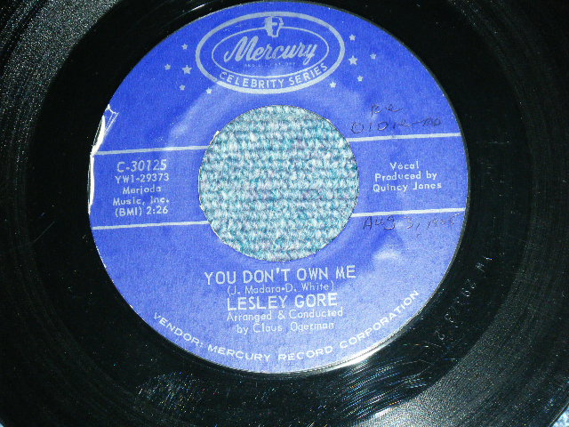 画像: LESLEY GORE  - JUDY'S TURN TO CRY / 19?? US AMERICA REISSUE "CELEBRITY SERIES " Used 7" inch Single 