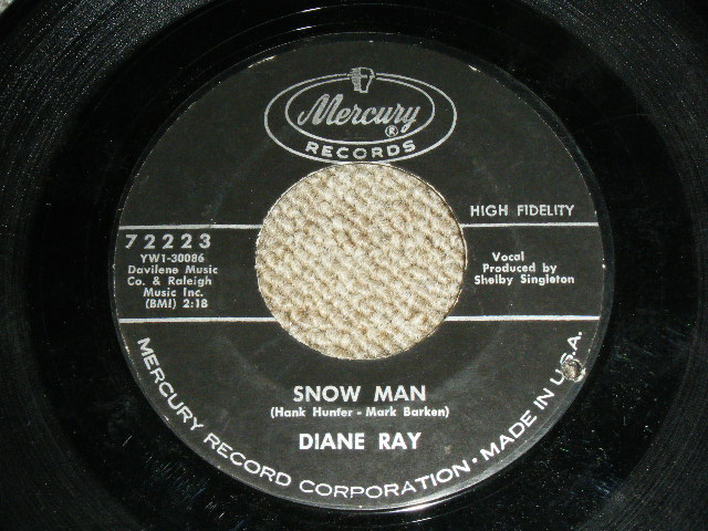 画像1: DIANE RAY - SNOW MAN / JUST SO BOBBY CAN SEE  ( Ex+++/Ex+++) / 1963 US ORIGINAL Used  7" Single  