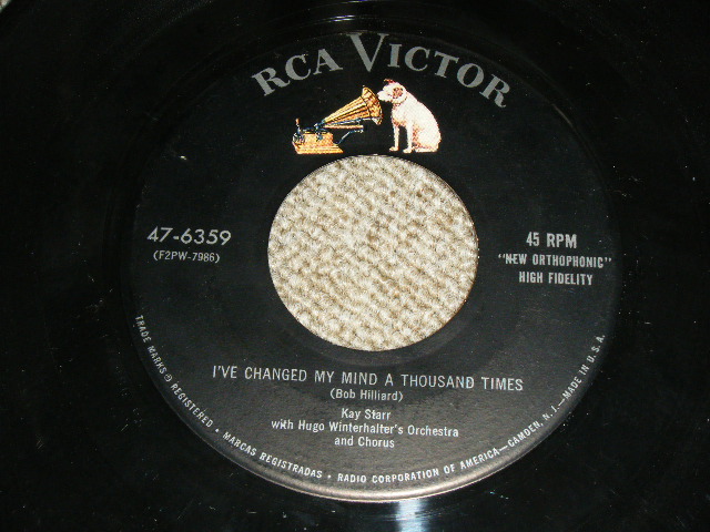 画像: KAY STARR - ROCK AND ROLL WALTZ / I'VE CHANGED MY MINDA THOUSAND TIMES / 1955 US ORIGINAL Used 7"SINGLE