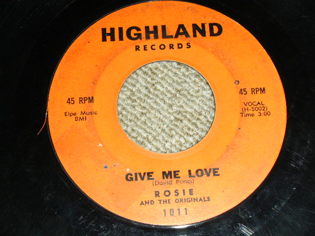 画像: ROSIE AND The ORIGINALS - ANGEL BABY / GIVE ME LOVE ( VG++/VG++ )   / 1960 US ORIGINAL Used 7" Single  