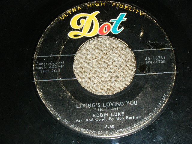 画像: ROBIN LUKE - SUSIE DARLIN' / LIVING'S LOVING YOU  ( Ex++/Ex++) / 1958 US ORIGINAL Used  7" Single  