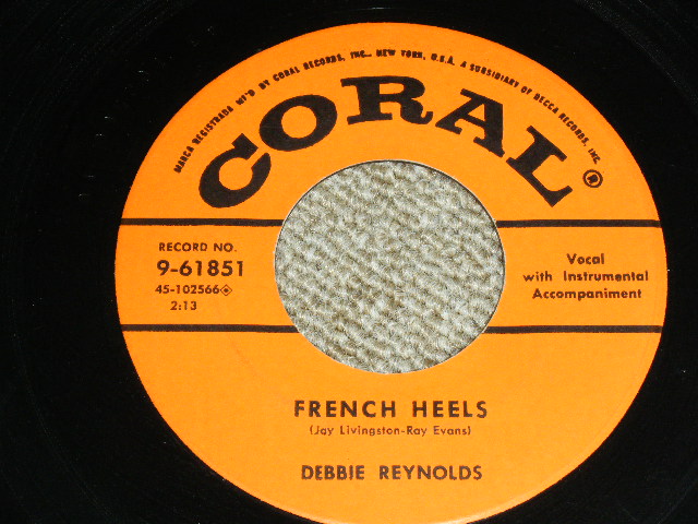 画像: DEBBIE REYNOLDS - TAMMY / FRENCH HEELS  ( Ex++/Ex++ )   / 1958 US ORIGINAL Used 7" Single  